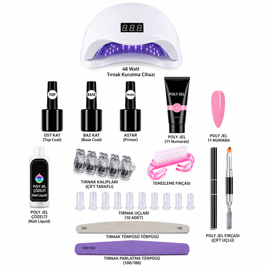 Polyjel Tırnak Bakım Seti 8+1 Bir Arada